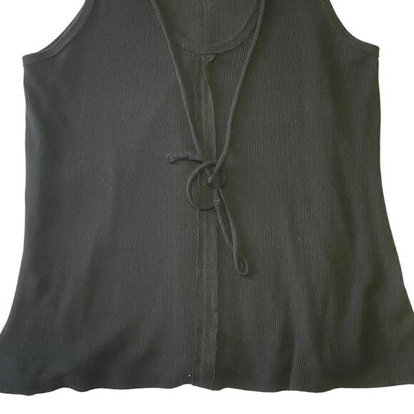 White Crow Black Micro Ribbed Tank Top - Picture 4 of 7